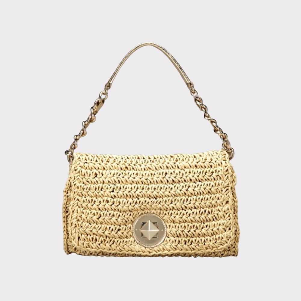 Kate Spade Rose Hall Monette Straw Clutch Bag *Rare*